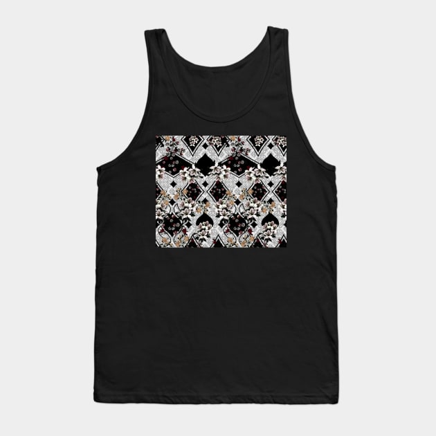 Black White Tiger Lilies Tank Top by This and That Designs